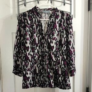 Classiques Entier Black and White Graphic 3/4 Sleeve Blouse